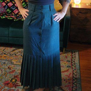 Beautiful Vintage Teal Karl Lagerfeld Wool Lined Skirt 10/42
